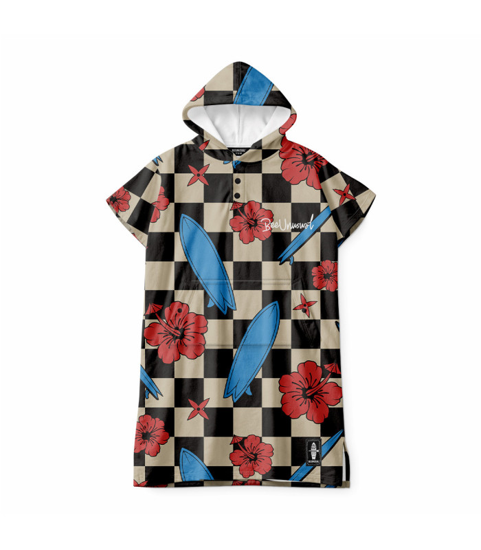 Bee Unusual “Checkered Reef ” Changing Poncho Kids