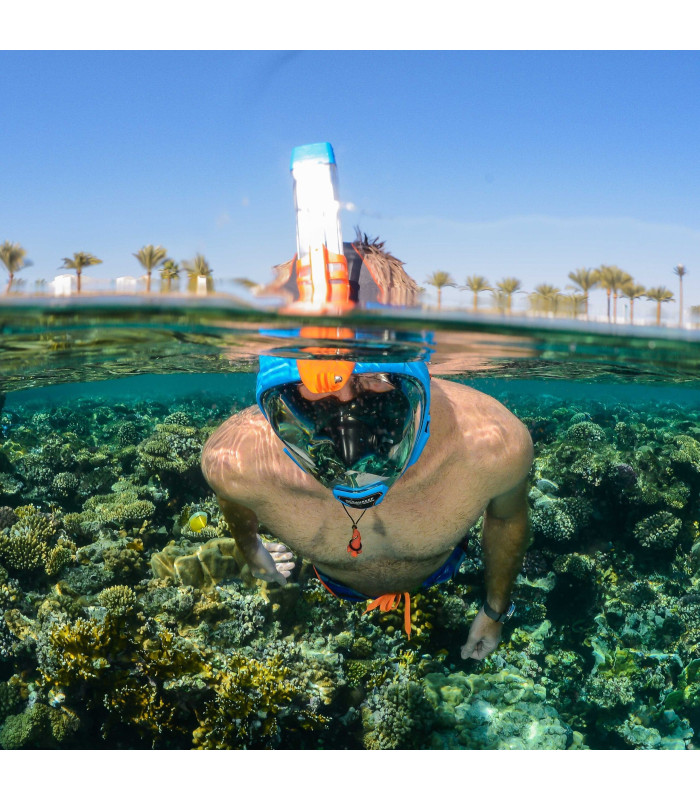 ARIA QR FULL FACE SNORKELING MASK-BLUE/BLACK