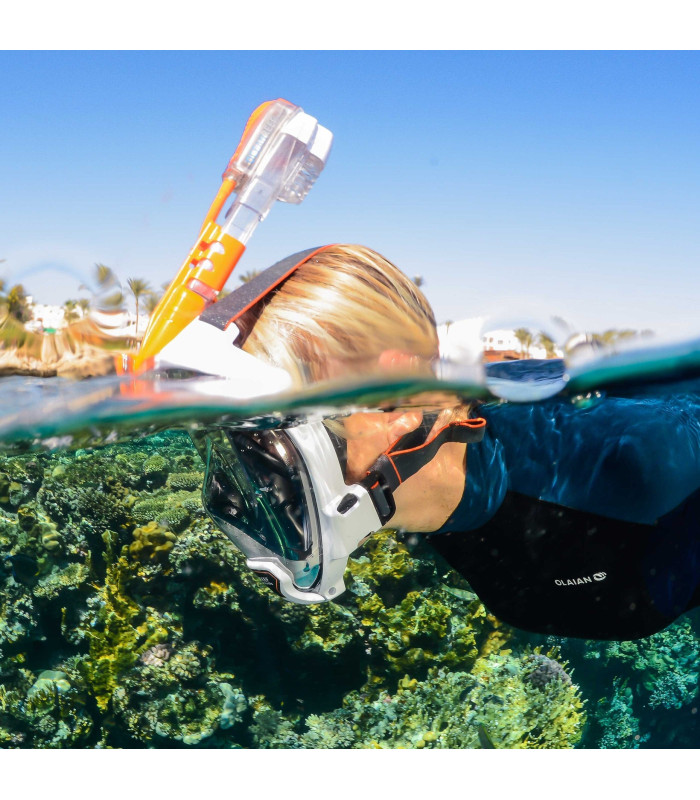 ARIA QR FULL FACE SNORKELING MASK-WHITE/BLACK