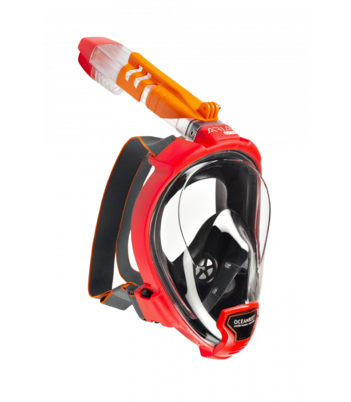 ARIA QR FULL FACE SNORKELING MASK-RED/BLACK