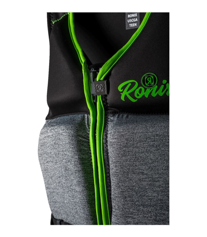 Ronix Driver's Ed - Capella 3.0 - CGA Life Vest - Black/lime -Teen ( 75-125lbs )