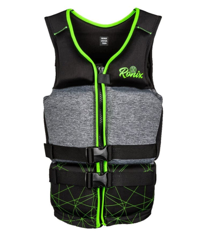 Ronix Driver's Ed - Capella 3.0 - CGA Life Vest - Black/lime -Teen ( 75-125lbs )