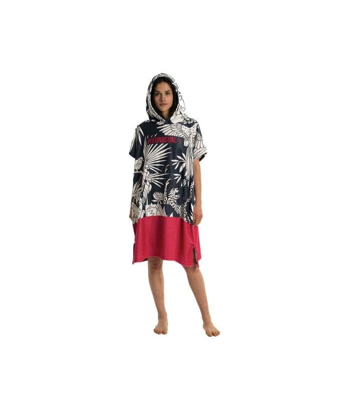 Bee Unusual Jungle Poncho Blue / Dark Pink