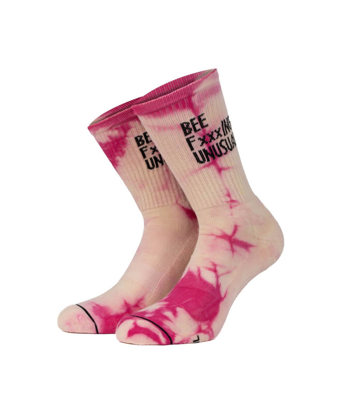 Bee FxxxING UNUSUAL "Tie Dye Issue" socks - Yellow Pink