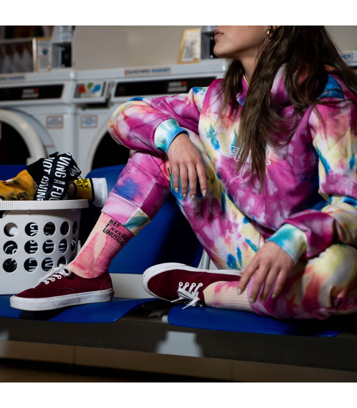 Bee FxxxING UNUSUAL "Tie Dye Issue" socks - Yellow Pink
