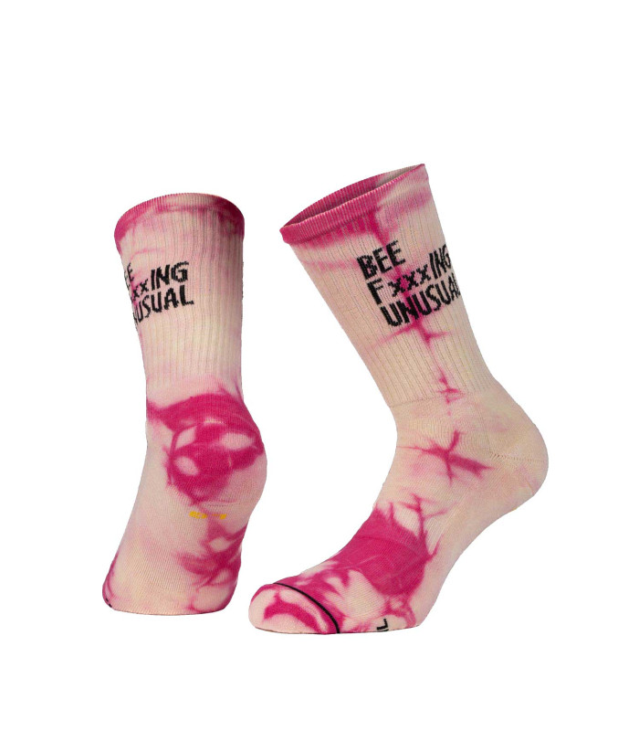 Bee FxxxING UNUSUAL "Tie Dye Issue" socks - Yellow Pink