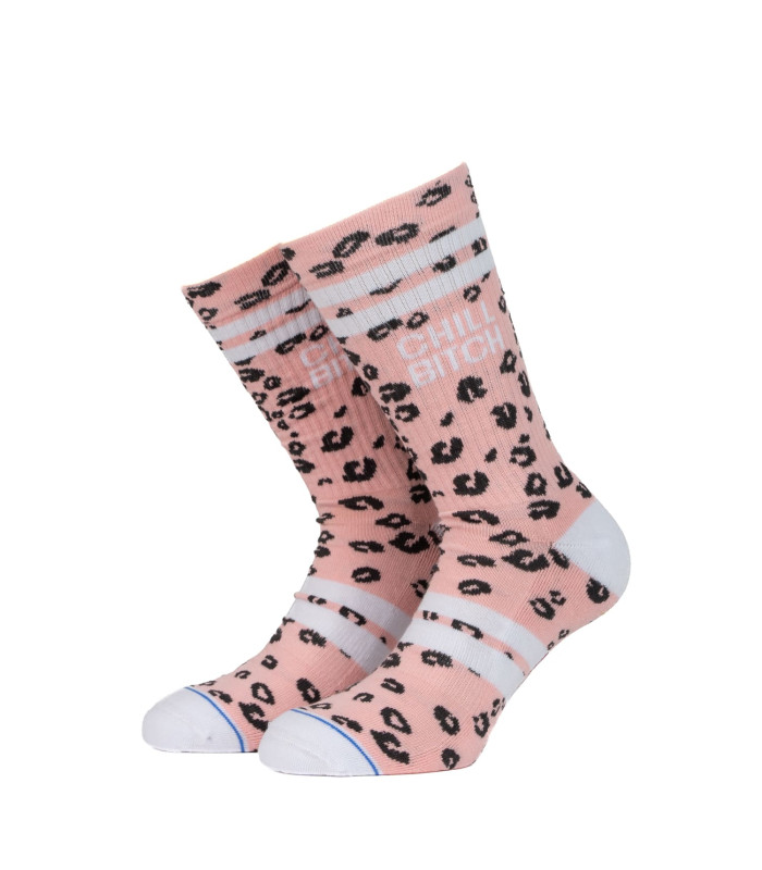 Bee Unusual "Chill Bitch" Leo Print Dusty Pink / Black