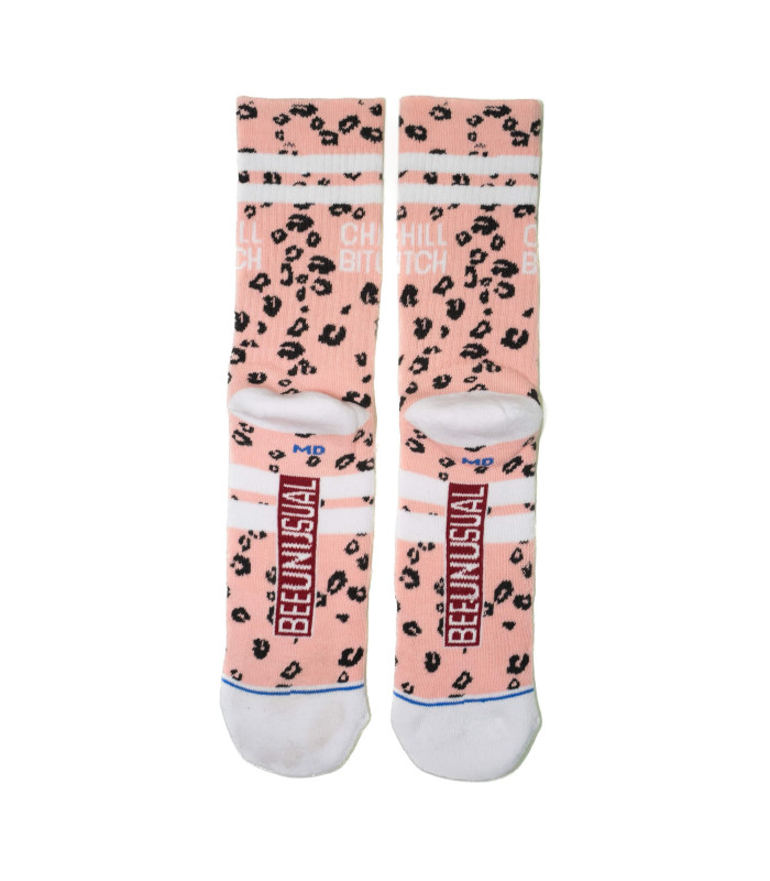 Bee Unusual "Chill Bitch" Leo Print Dusty Pink / Black