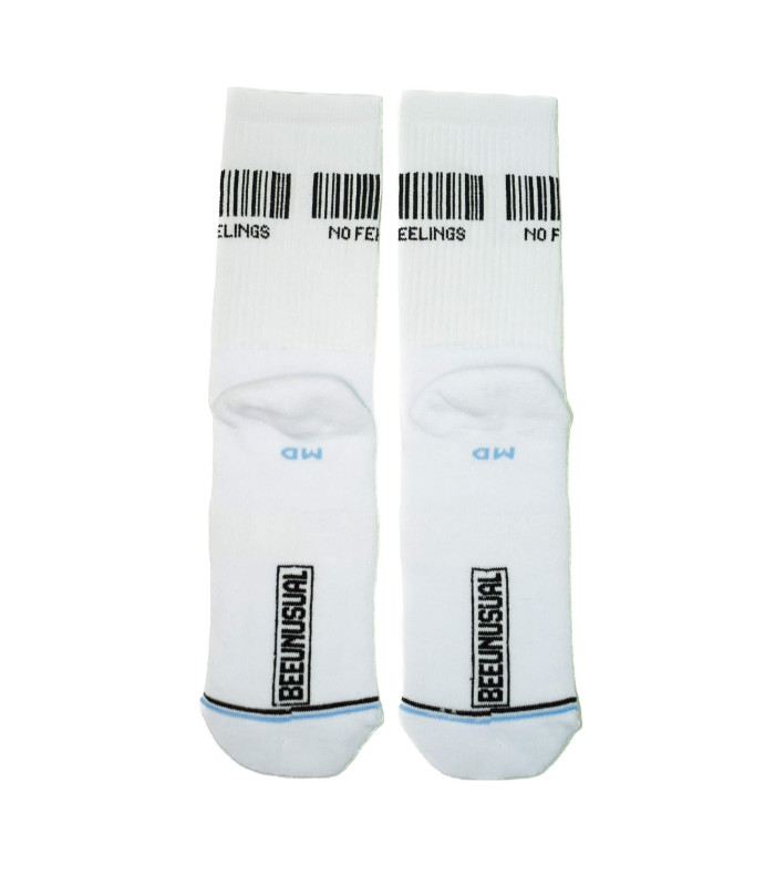 Bee Unusual "No Feelings" Socks White