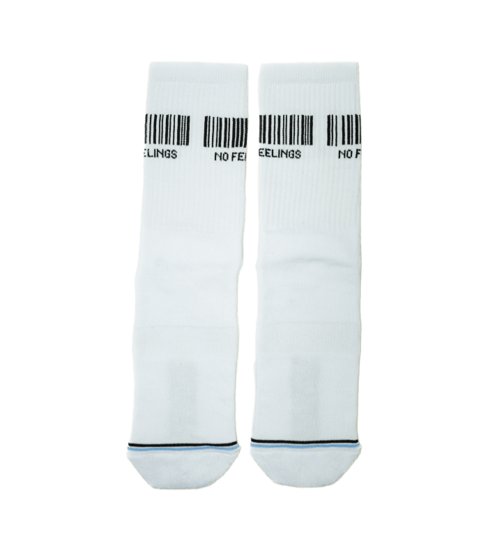 Bee Unusual "No Feelings" Socks White