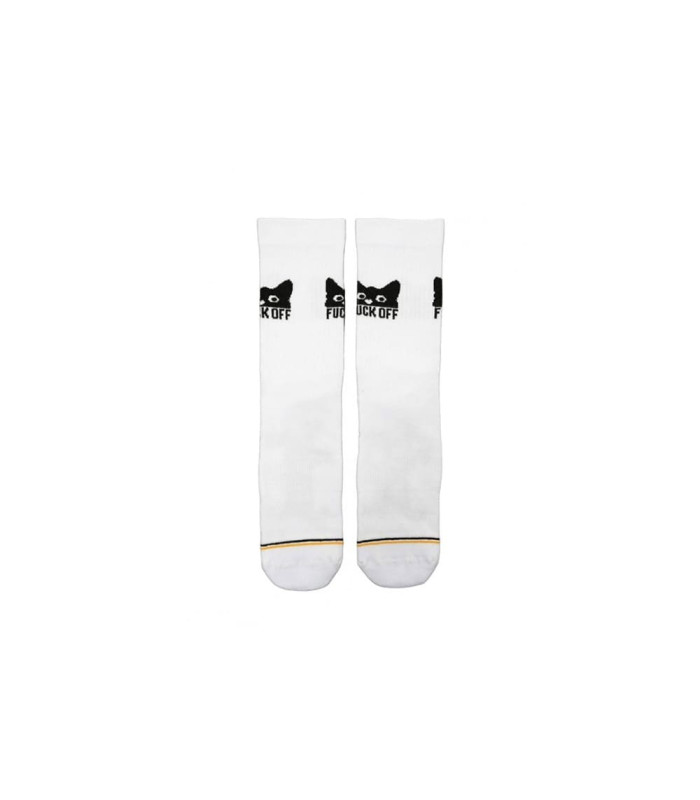 Bee Unusual "Sunny The Cat F*ck Off'" Socks White