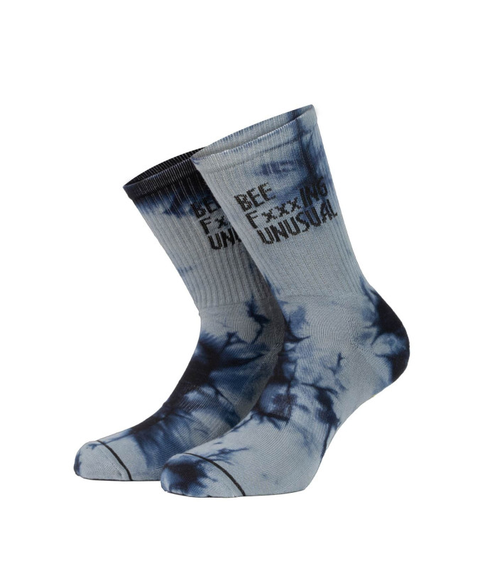 Bee FxxxING UNUSUAL "Tie Dye Issue" socks - Grey Blue