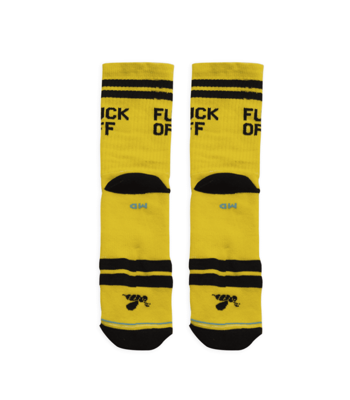 Bee Unusual “Fuck Off” Yellow socks