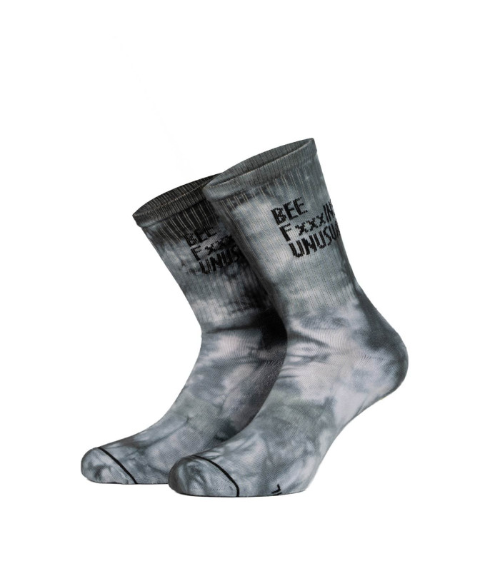 Bee FxxxING Unusual Tie Dye socks Off white- Graphite