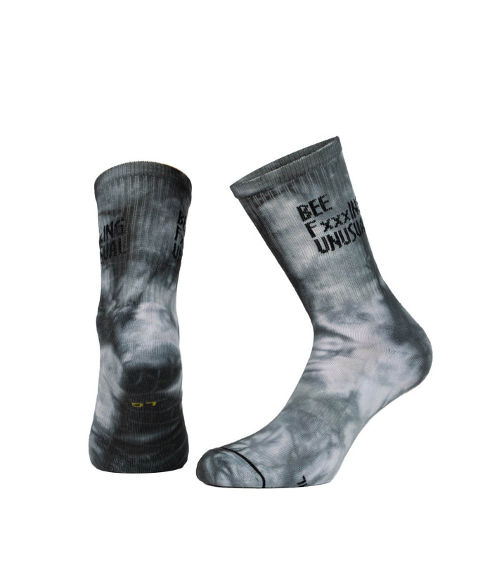 Bee FxxxING Unusual Tie Dye socks Off white- Graphite