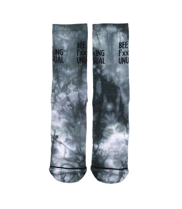 Bee FxxxING Unusual Tie Dye socks Off white- Graphite