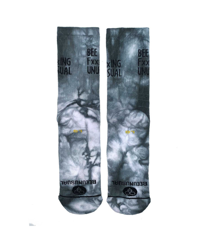 Bee FxxxING Unusual Tie Dye socks Off white- Graphite