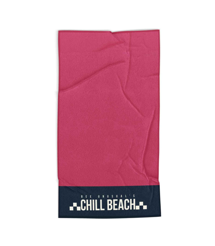 Bee Unusual Jungle Beach Towel 90x150cm Blue / Dark Pink