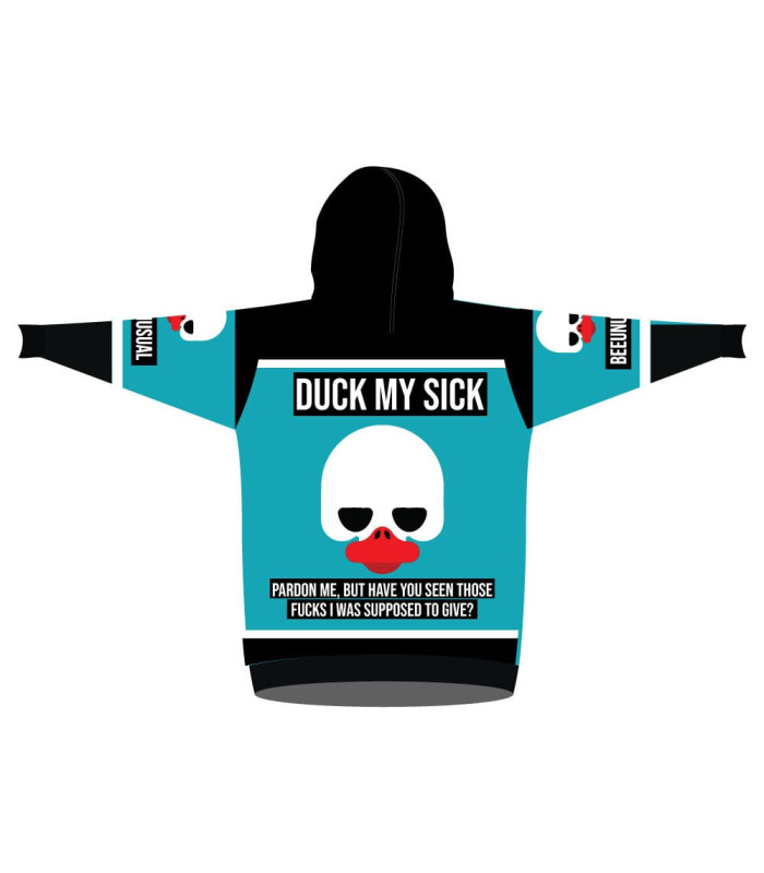 Bee Unusual "Duck my Sick" Sherpa / Super Fleece Hoodie Blanket - Adult
