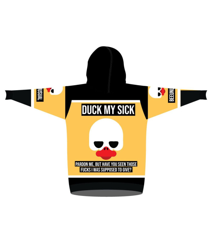 Bee Unusual "Duck my Sick" Sherpa / Super Fleece Hoodie Blanket - Adult