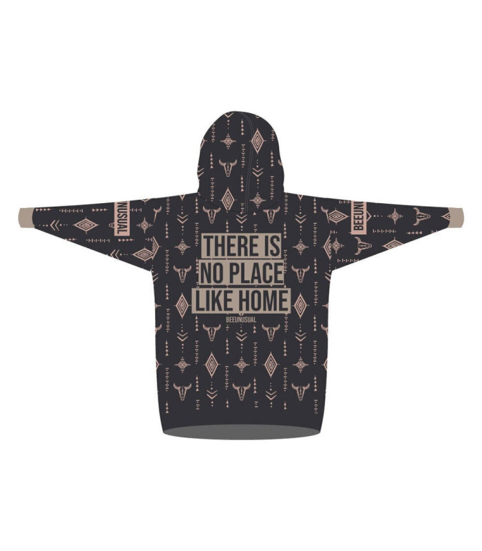 Bee Unusual "There is no place like Home" Sherpa / Super Fleece Hoodie Blanket - Junior