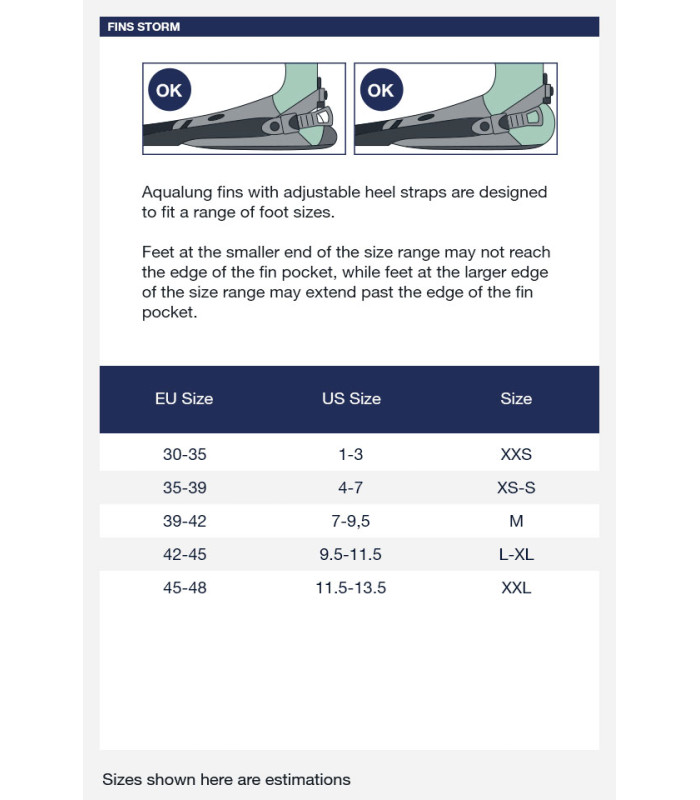Aqualung STORM - Dive Fins White Arctic