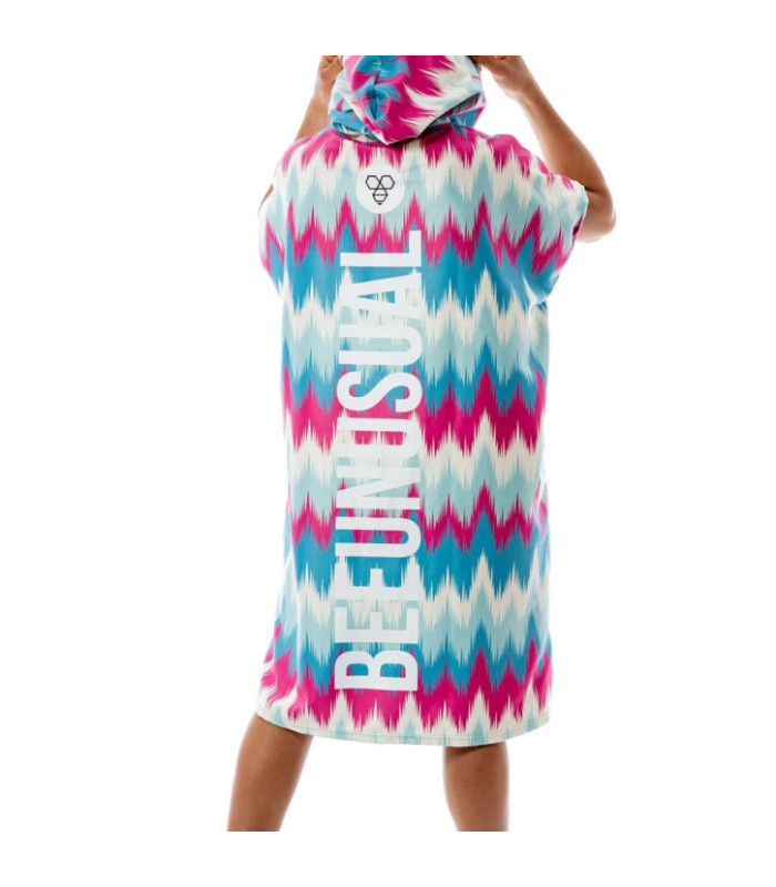 Bee Unusual "Color Waves" Hooded Ponch Multicolor