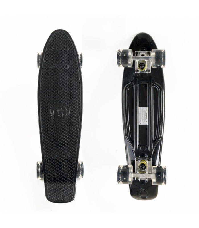 Fish Skateboards Mini Cruiser Plastic Skateboard 22.5'' with LED wheels