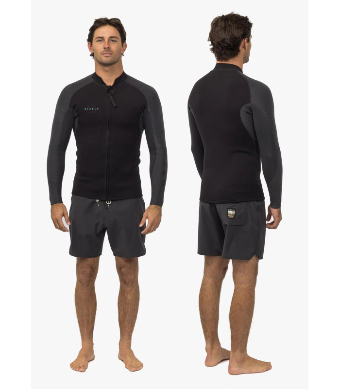 Vissla High Seas 2mm Fzip Ls Jacket - Charcoal