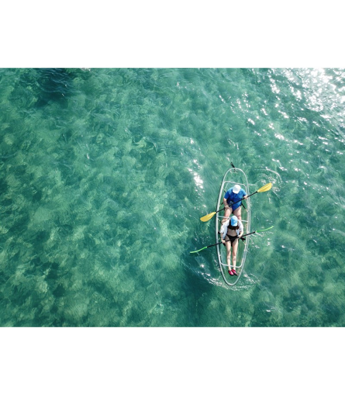 SCK Serenus 2 θαλάσσιο διθέσιο διάφανο κανό με κουπιά και καθίσματα