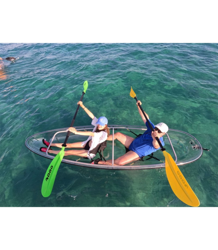 SCK Serenus 2 θαλάσσιο διθέσιο διάφανο κανό με κουπιά και καθίσματα