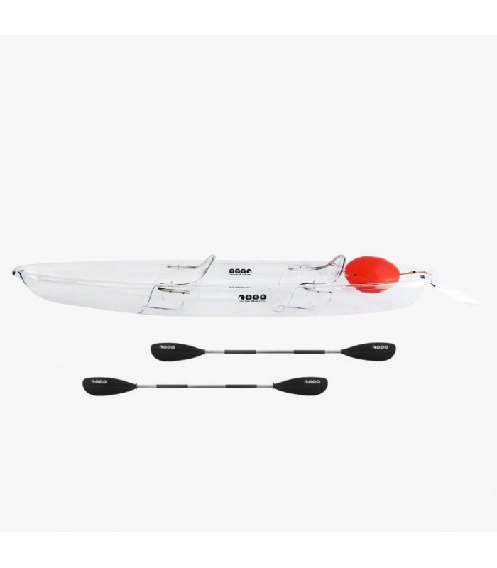 SCK Serenus 2 θαλάσσιο διθέσιο διάφανο κανό με κουπιά και καθίσματα