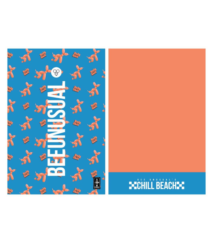 Bee Unusual Holy shit beach towel 100x150 blue/coral