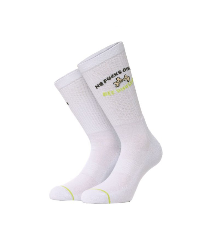 Bee Unusual “No Fcks Given” White Socks