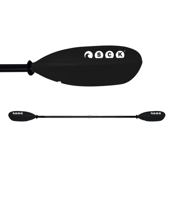 SCK Κουπί καγιάκ ρυθμιζόμενο 222-2325cm Αλουμινίου διαιρούμενο Deluxe – Μαύρο